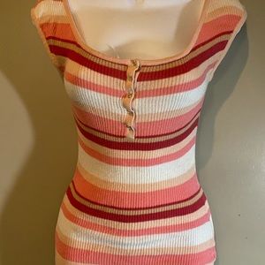 Bebe striped button top Small